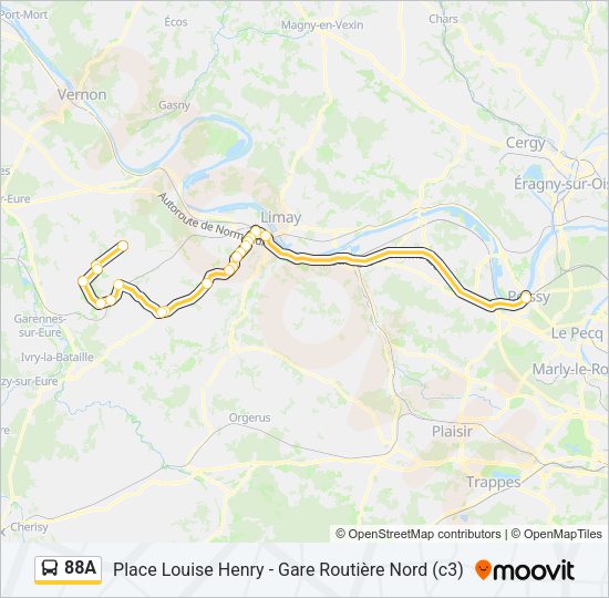 88A Bus Line Map