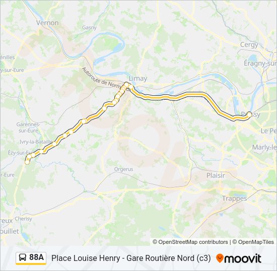 88A Bus Line Map