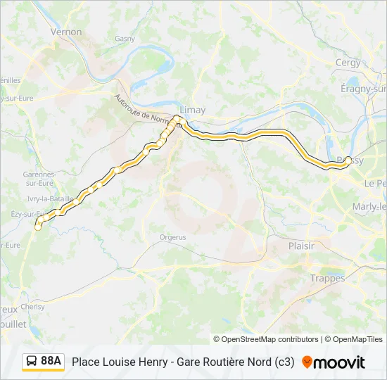88A Bus Line Map