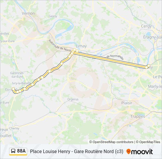 88A Bus Line Map