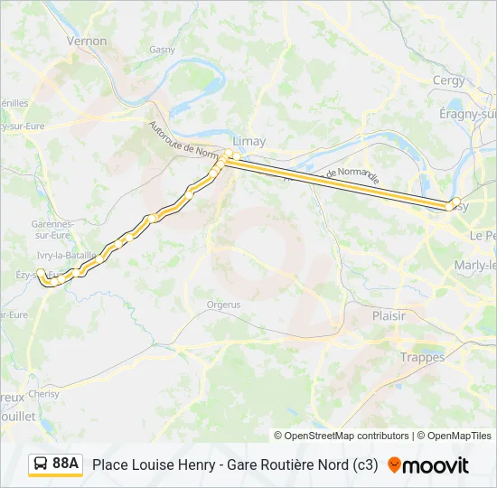 88A Bus Line Map