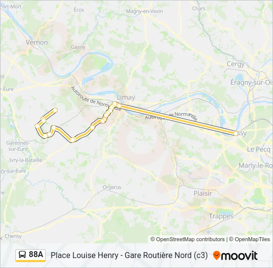 88A Bus Line Map