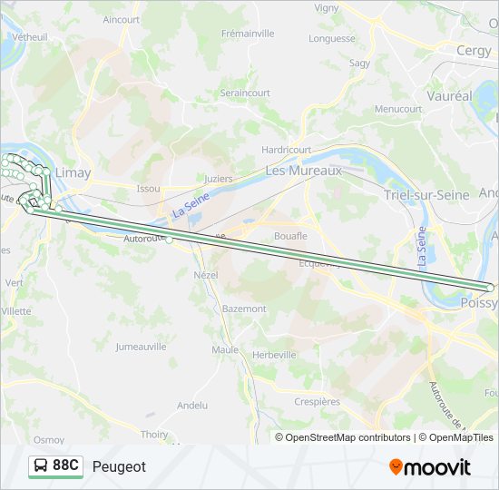88C Bus Line Map
