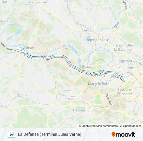 EXP A14 M Bus Line Map