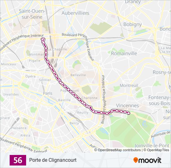 56 Route: Schedules, Stops & Maps - Porte de Clignancourt (Updated)