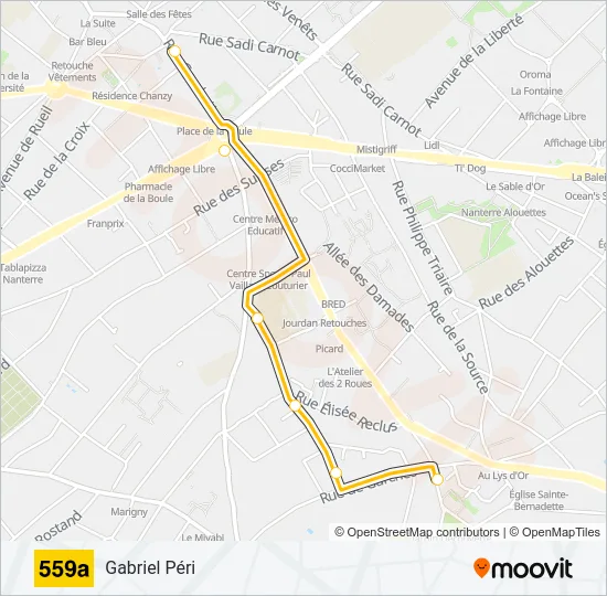 559A Bus Line Map
