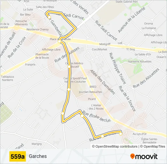 559A Bus Line Map
