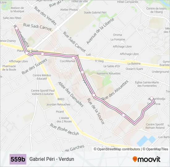 559B Bus Line Map