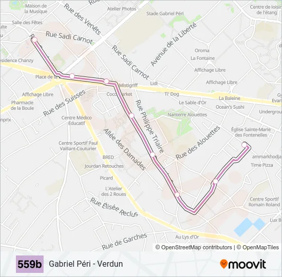 559B Bus Line Map