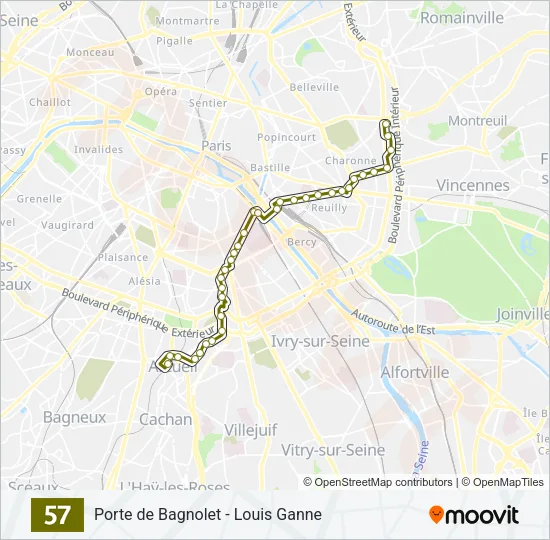 57 Bus Line Map