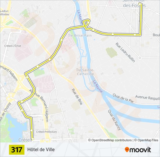 Plan de la ligne 317 de bus