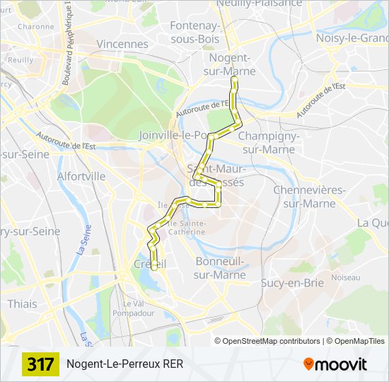 317 Bus Line Map
