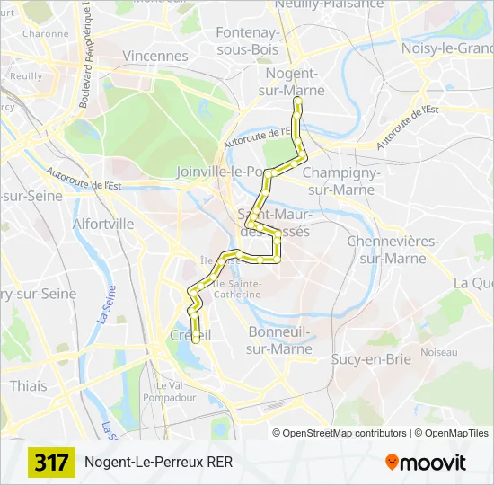 317 Bus Line Map