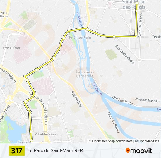 Mapa de 317 de autobús