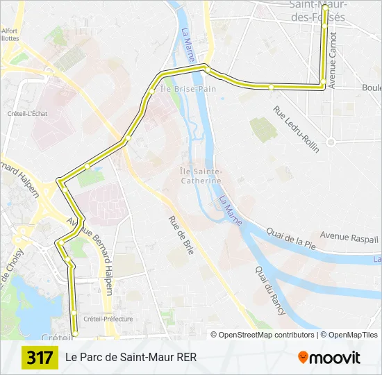 317 Bus Line Map