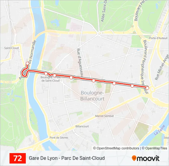 72 Bus Line Map