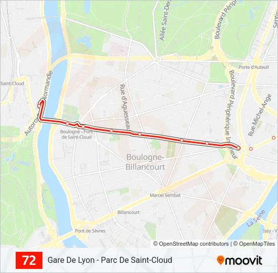 72 Bus Line Map
