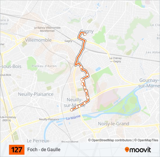 Mapa de 127 de autobús