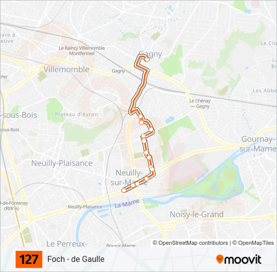 127 Bus Line Map