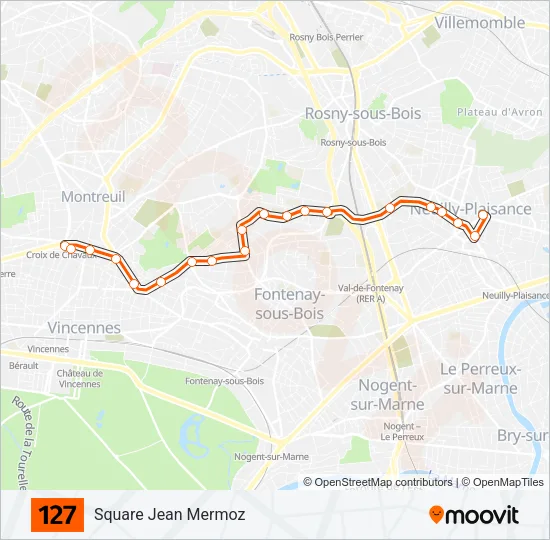 127 Bus Line Map
