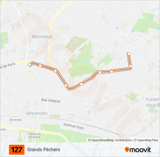 127 Bus Line Map