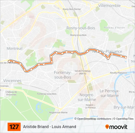 127 Bus Line Map