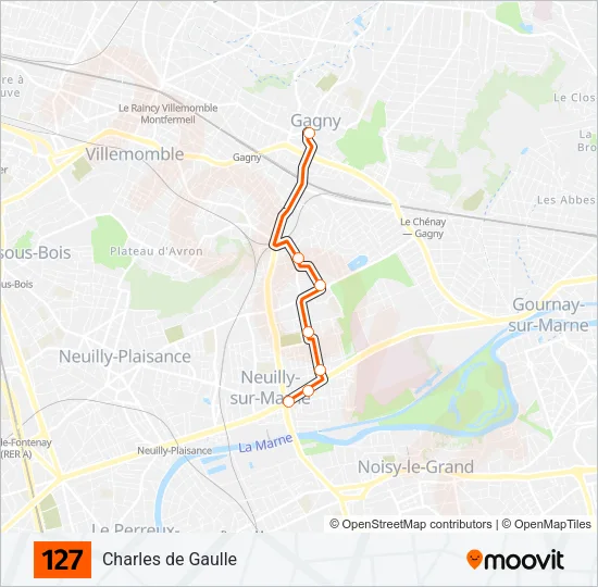 127 Bus Line Map