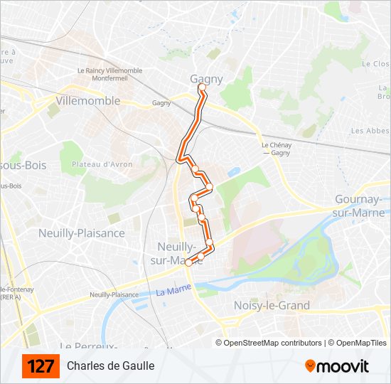 127 bus Line Map