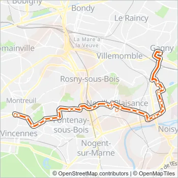 127 Bus Line Map