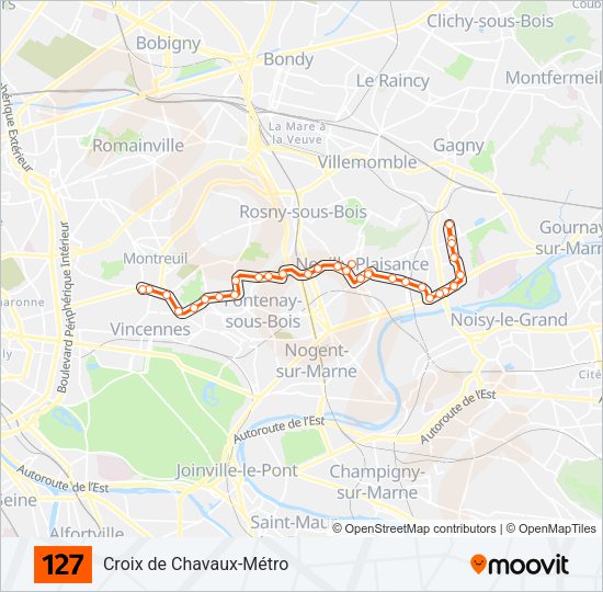 127 Bus Line Map