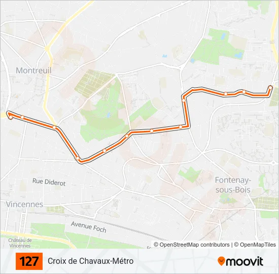127 Bus Line Map
