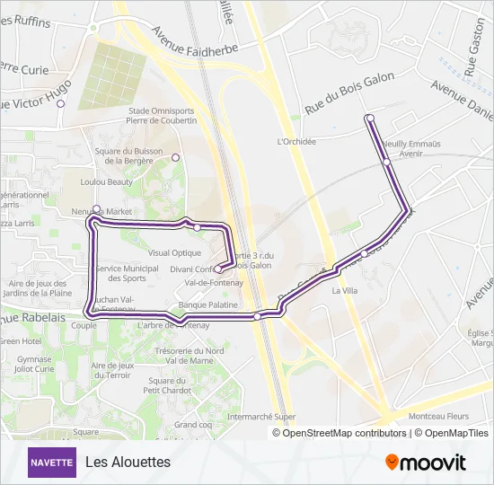 NAVETTE Bus Line Map