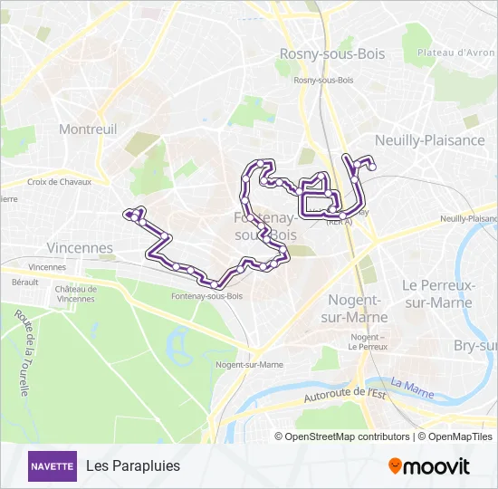 NAVETTE Bus Line Map