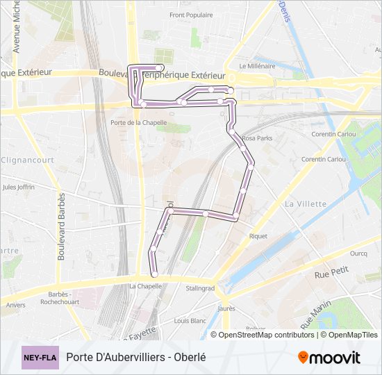 NEY-FLA Bus Line Map