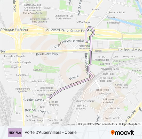 NEY-FLA Bus Line Map