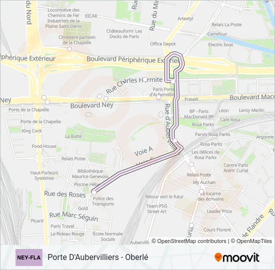 NEY-FLA Bus Line Map