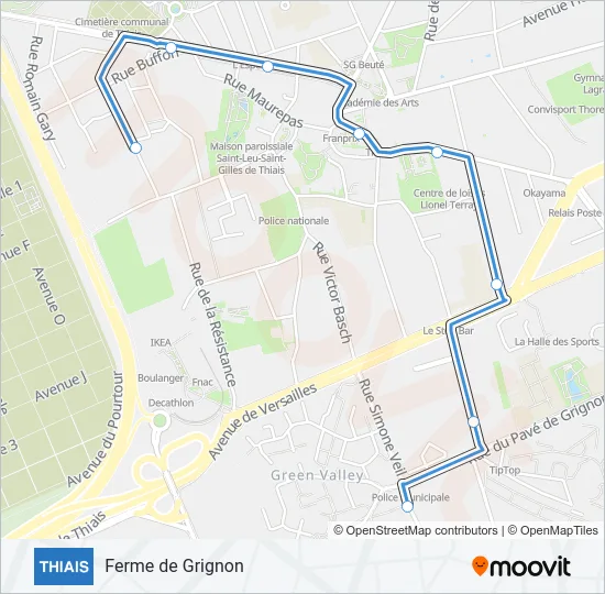 THIAIS Bus Line Map