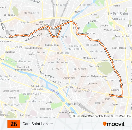 26 Bus Line Map