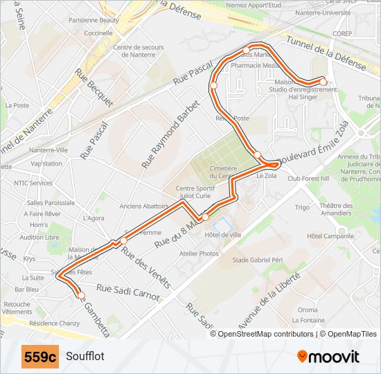 559C Bus Line Map