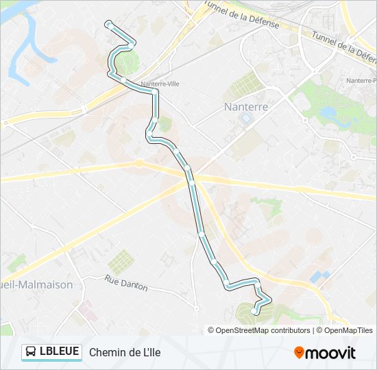 LBLEUE bus Line Map