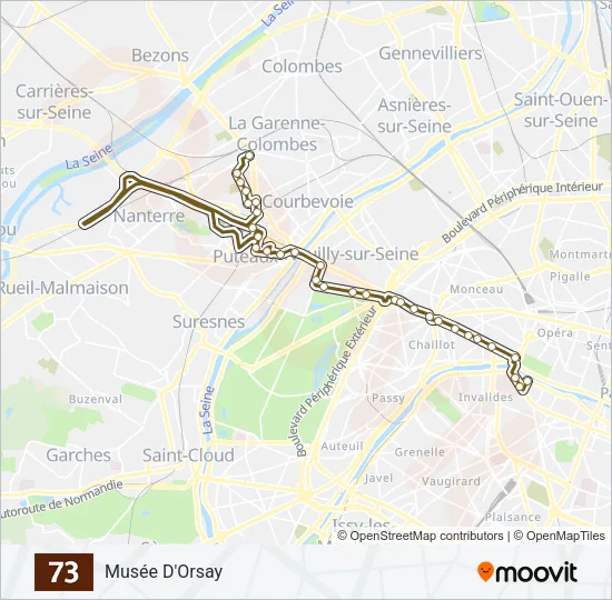73 Bus Line Map