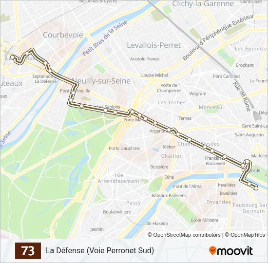 73 Bus Line Map