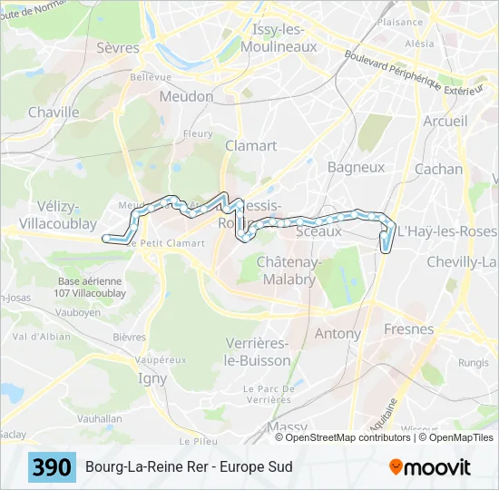 390 Bus Line Map