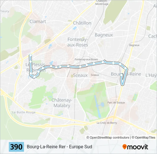 390 Bus Line Map