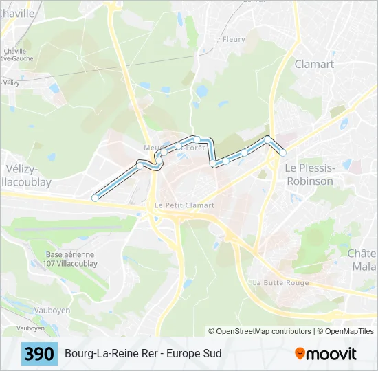 390 Bus Line Map