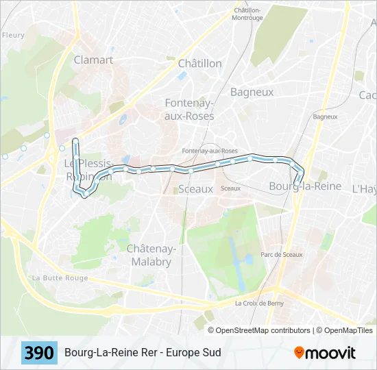 390 Bus Line Map