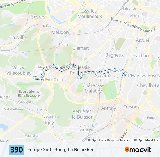 390 bus Line Map