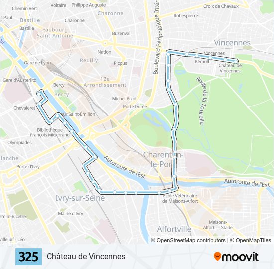 Mapa de 325 de autobús