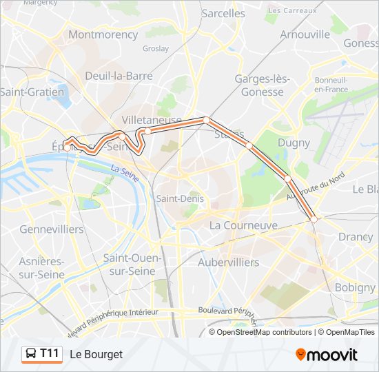 T11 Bus Line Map
