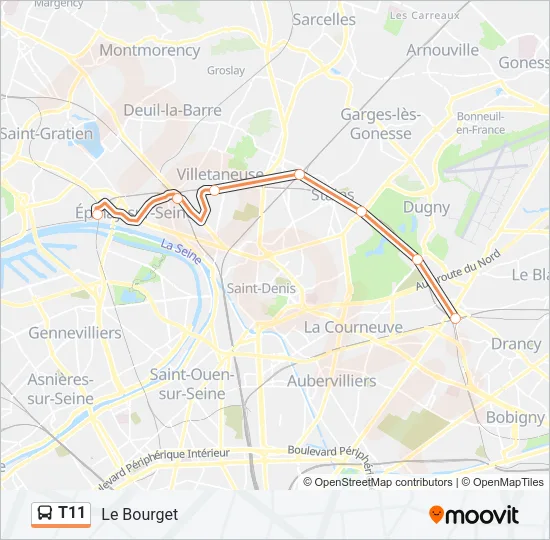 T11 Bus Line Map